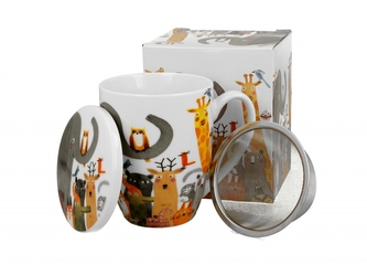 Porcelánový hrnek se sítkem Psí svět ANIMALS, 360 ml