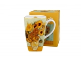 Porcelánový čtvercový hrnek SUNFLOWERS 650 ml