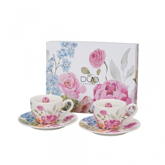 Sada dvou šálků a podšálků 110 ml JUNE v dárkové krabičce Sada dvou šálků a podšálků 110 ml JUNE v dárkové krabičce