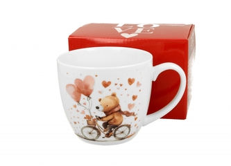 Porcelánový hrnek BEAR ON BIKE 460 ml v papírové krabičce