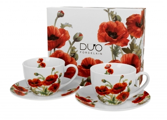 Sada dvou šálků a podšálků 270 ml Classic Poppies v dárkové krabičce Sada dvou šálků a podšálků 270 ml Classic Poppies v dárkové krabičce