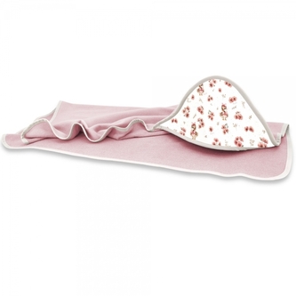 Dětská osuška 100x100cm, froté bavlna, Kačenky - bílá, pudrově růžová