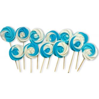 Cukrová lízátka modro bílá 12ks - I LOVE CAKES