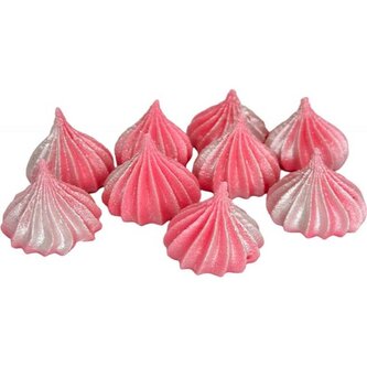 Mini pusinky růžové se stříbrnými třpytkami 9ks - I LOVE CAKES