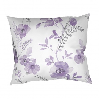Dadka Povlak na polštář krep Kvítí fialové na bílém 70x90 cm