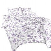 Dadka Povlečení krep Kvítí fialové na bílém 140x200, 70x90 cm