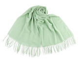 Letní šátek / šála s třásněmi jednobarevný 70x175 cm - 1 ks - 9 mint