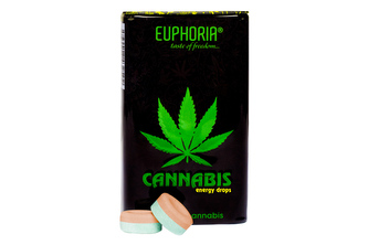 Euphoria Cannabis Energy Drops - Osvěžující citronové bonbóny s konopnou energií 25g