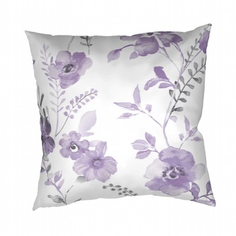 Dadka Povlak na polštář krep Kvítí fialové na bílém 40x40 cm