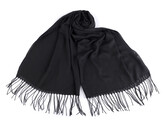 Letní šátek / šála s třásněmi jednobarevný 70x175 cm - 1 ks - 12 černá