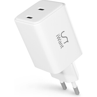 iWant 45W GaN nabíjecí adaptér bílý