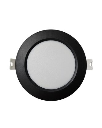 Q-51M LED panel 6W 660lm 4000K černý - kruhový vestavný Qtec