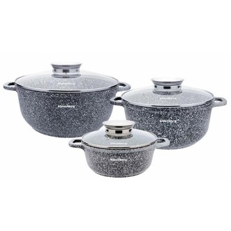 Hrnce se skleněnou poklicí Klausberg, sada 6ks