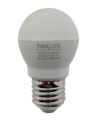 LED žárovka 8W 640lm E27 G45 teplá bílá Trixline