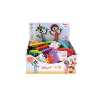 PROMO Zabawka muzyczna Grzechotka Kształt Bobaski i Miś p20 61779 Trefl