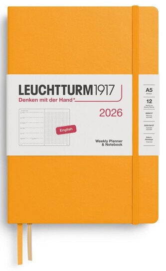 Weekly Planner & Notebook 2026 Medium (A5) Rising Sun - tečkovaný