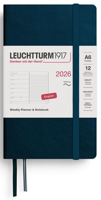 Weekly Planner & Notebook 2026 Pocket (A6) Deep Sea