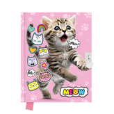 Památník JUNIOR 14x18 cm, 80 list. čistý se zámkem - Meow