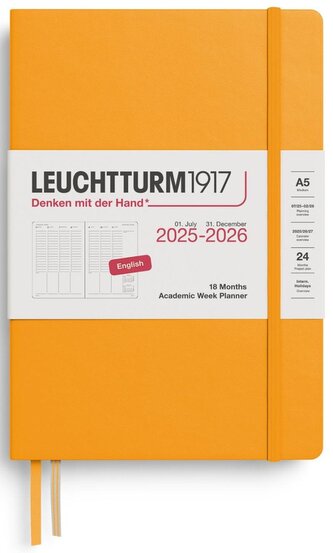 Academic Week Planner 2026 Medium (A5) 18 Months Rising Sun