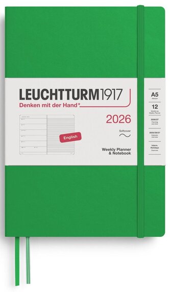 Weekly Planner & Notebook 2026 Medium (A5) Spring Leaf
