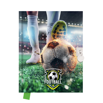 Památník JUNIOR 14x18 cm, 80 list. čistý se zámkem - Football