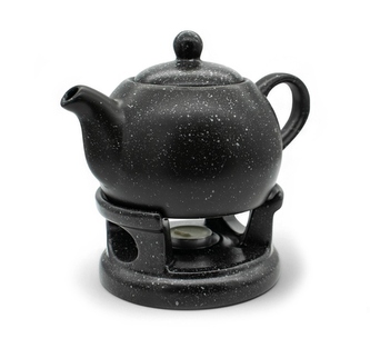 Konvice porcelán 1000ml s ohřívačem  BELLA černá mramor