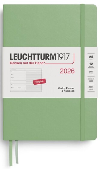 Weekly Planner & Notebook 2026 Medium (A5) Sage