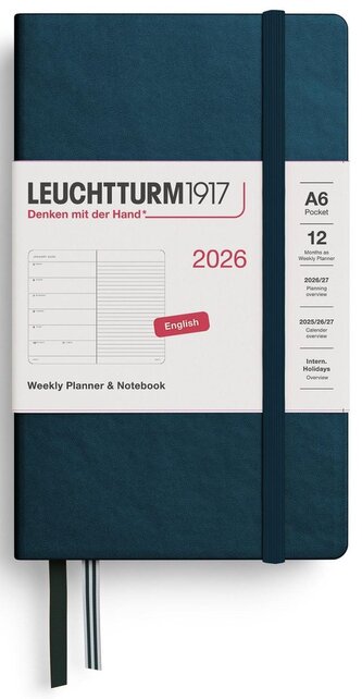 Weekly Planner & Notebook 2026 Pocket (A6) Deep Sea
