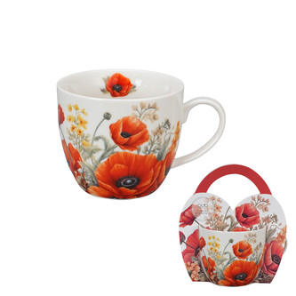 Kubek 460 ml w "koszyczku" MAKI (sprzedaż w zestawach po 4 szt.)