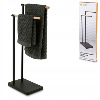 stojan 37x20,5x79,5cm, TICHÝ SLUHA černý, dřevo/kov