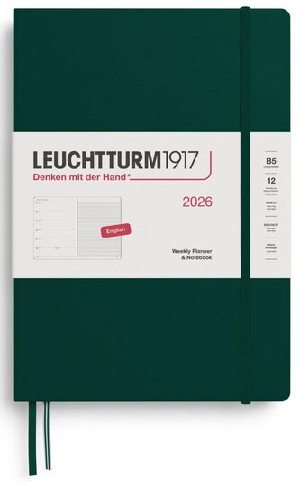 Weekly Planner & Notebook 2026 Composition (B5) Forest Green