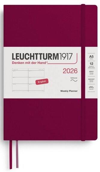 Weekly Planner 2026 Medium (A5) Port Red