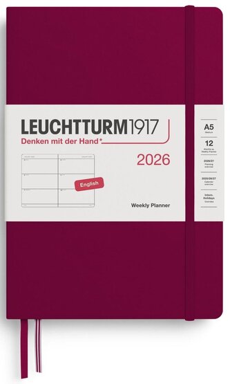 Weekly Planner 2026 Medium (A5) Port Red