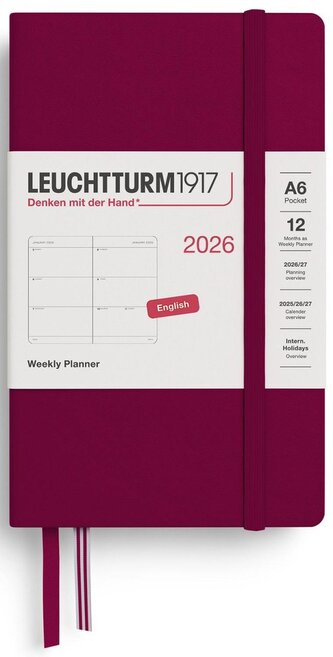 Weekly Planner 2026 Pocket (A6) Port Red