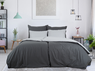 B.E.S. - Petrovice, s.r.o. Povlečení BAVLNA Double face ZIP - Antracit/Šedá Rozměr: 140 x 220 + 70 x 90