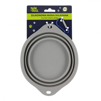 Miska dla zwierząt silikonowa składana szara 19cm TRIK&ROLL 560889