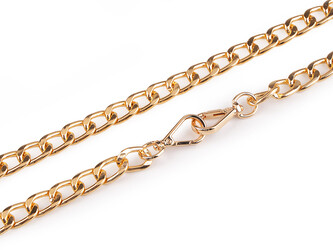 Řetízek na kabelky s karabinou délka 125 cm - 1 ks - 3 zlatá klasik