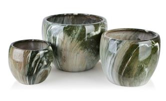 NEVA MARBLE KOMPLET 3 DONICZEK 37x37x29,5/28x28x24/20x20x19cm