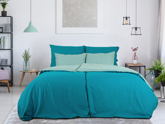 B.E.S. - Petrovice, s.r.o. Povlečení BAVLNA Double face ZIP - Tyrkys/Olivová Rozměr: 140 x 200 + 70 x 90