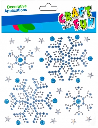 Ozdoba dekoracyjna samoprzylepna kryształki Śnieżki Boże Narodzenie CRAFT WITH FUN 521607