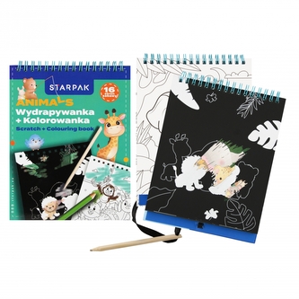 Zestaw kreatywny wydrapywanka z kolorowanką Animals STARPAK 552511