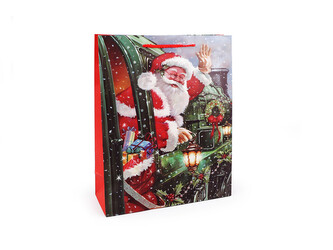 Vánoční dárková taška s glitry - 3 ks - 2 červená