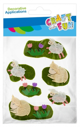 Ozdoba dekoracyjna filcowa samoprzylepna Owieczka 6szt. Wielkanoc CRAFT WITH FUN 531805