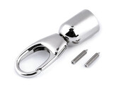 Koncovka s karabinou na ucha tašek / šňůry - 10 ks - nikl