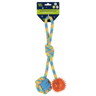 Zabawka dla psa Szarpak 34 cm z piłką 2 stronny pomarańczowy TRIK&ROLL 560877
