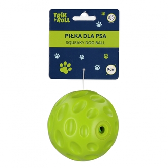 Piłka dla psa 9cm z dźwiękiem zielona TRIK&ROLL 560670