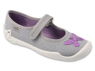 114Y556 31 - dívčí balerínky Befado šedé, motýlek 114Y556_31