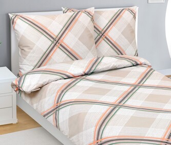 Povlečení bavlněný satén - Béžová,Lososová,Zelená - 140x200, 70x90 cm