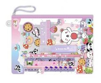 Notatnik z akcesoriami w saszetce Zwierzątka