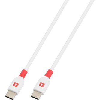 USB kabel, bílá, USB-C / USB-C, 2 m, rychlé nabíjení, SKROSS SKCA0020C-C200CN